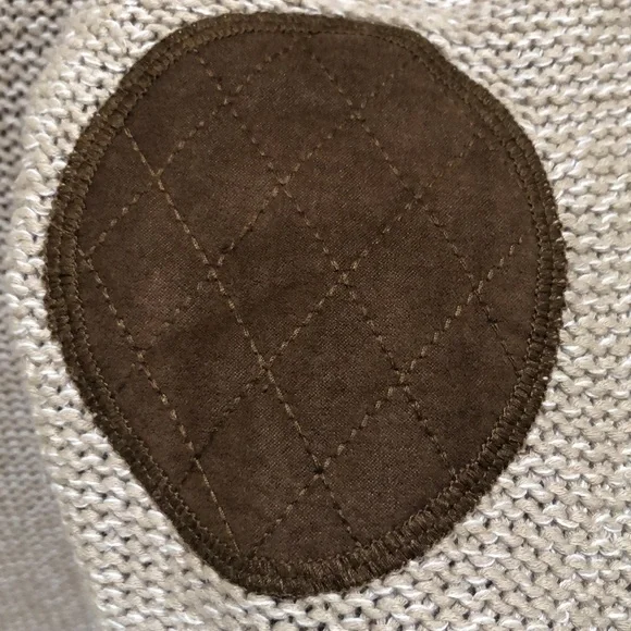 Anthropologie RDI Sweater Size Medium Tan Brown Elbow Patch Pullover - Picture 6 of 13